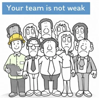 A whole team, worried. Your team is not weak.